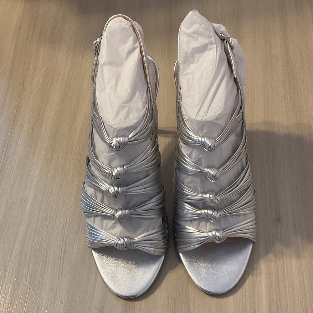 Charles David Silver Strappy Heels
